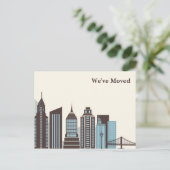 We hebben de moderne skyline van de stad verplaats aankondigingskaart (Staand voorkant)