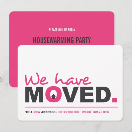 We hebben de 'Moving Announcement Housewarming Par Kaart (Voorkant / Achterkant)