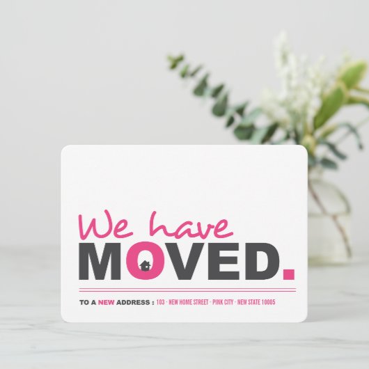 We hebben de 'Moving Announcement Housewarming Par Kaart (Staand voorkant)