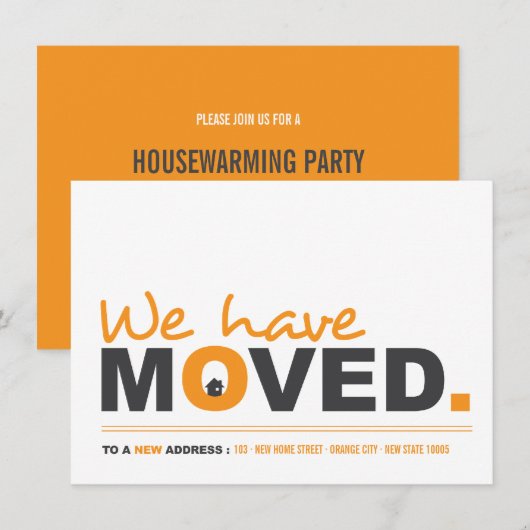 We hebben de 'Moving Announcement Housewarming Par Kaart (Voorkant / Achterkant)