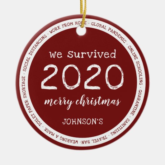 We hebben de naam van 2020 overleefd keramisch ornament (Voorkant)