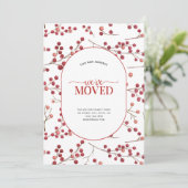We hebben de 'Natural Red Berry Moving Announcemen Feestdagenkaart (Staand voorkant)