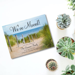 We hebben de New Address Announcement Beach Ocean  Aankondigingskaart