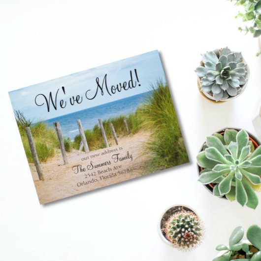 We hebben de New Address Announcement Beach Ocean  Aankondigingskaart