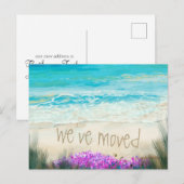 We hebben de New Address Announcement Beach Ocean  Aankondigingskaart (Voorkant / Achterkant)