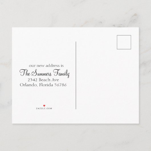 We hebben de New Address Announcement Beach Ocean Aankondigingskaart (Achterkant)