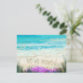 We hebben de New Address Announcement Beach Ocean  Aankondigingskaart (Staand voorkant)