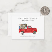 We hebben de New Address Red Truck Moving Notitiekaartje (Voorkant / Achterkant in situ)