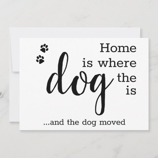 We hebben de New Home Pet Dog Moving Aankondiging (Voorkant)