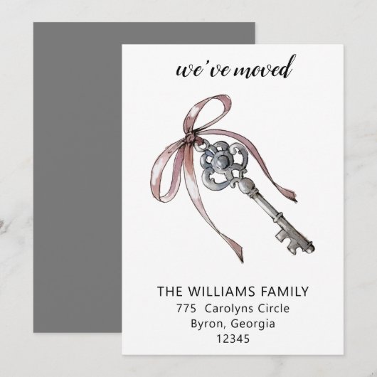 We hebben de 'New House Key Moving Announcement' v (Voorkant / Achterkant)