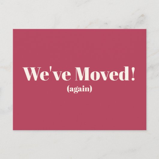 We hebben de nieuwe Magenta Moving Announcement va Briefkaart (Voorkant)