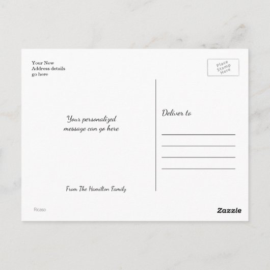 We hebben de nieuwe thuisfoto aangepast briefkaart (Achterkant)