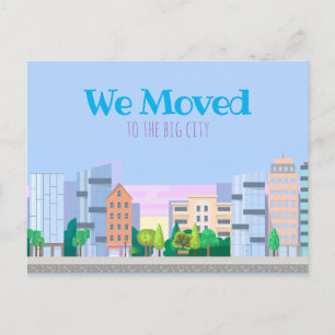 We hebben de Pastel City Skyline aankondiging verp Briefkaart