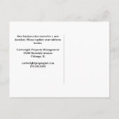 We hebben de professionele adreswijziging van Kant Aankondigingskaart (Achterkant)