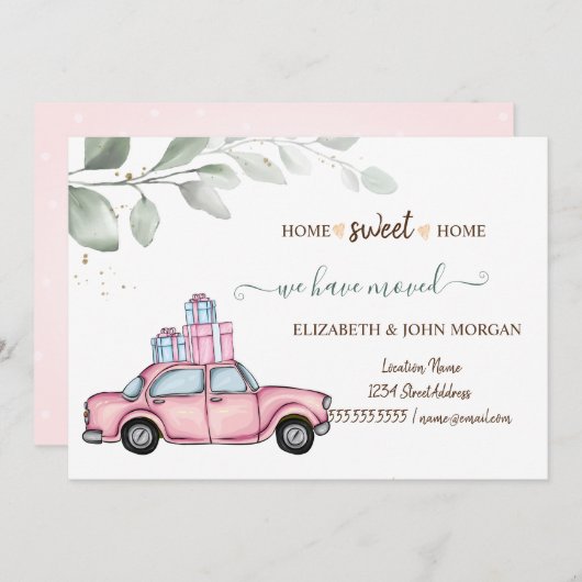 We hebben de roze auto Cadeaus verplaatst (Voorkant / Achterkant)