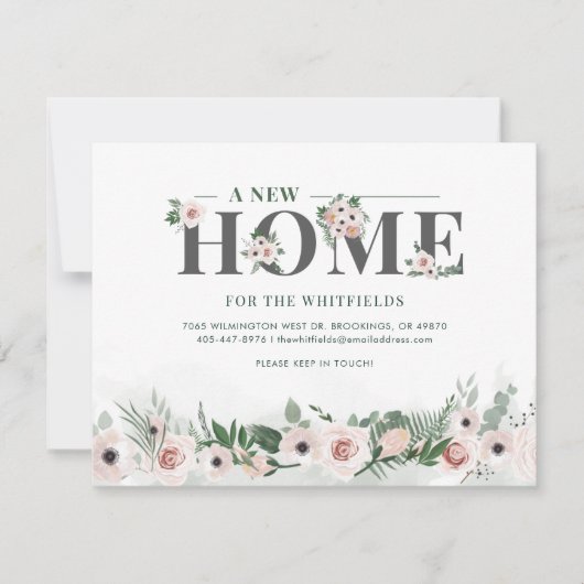 We hebben de roze Floral Moving Announcement verpl (Voorkant)