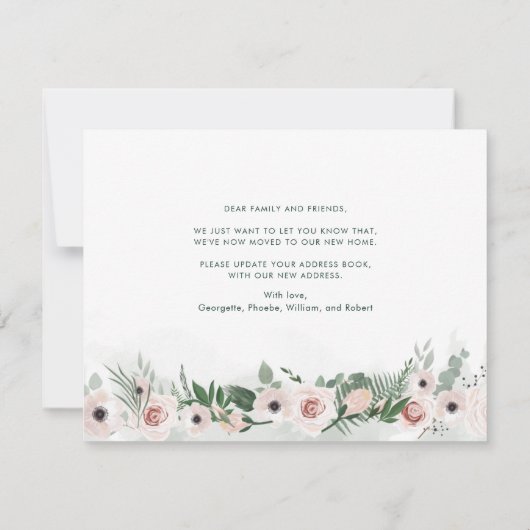 We hebben de roze Floral Moving Announcement verpl (Achterkant)