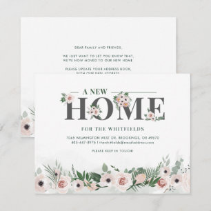 We hebben de roze Floral Moving Announcement verpl