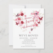 We hebben de roze Floral Moving Announcement verpl Kaart (Voorkant)