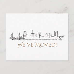 We hebben de skyline van Portland City verplaatst Aankondigingskaart