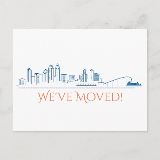 We hebben de skyline van San Diego City verplaatst Aankondigingskaart (Voorkant)