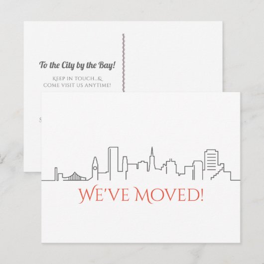 We hebben de skyline van San Francisco City verpla Aankondigingskaart (Voorkant / Achterkant)