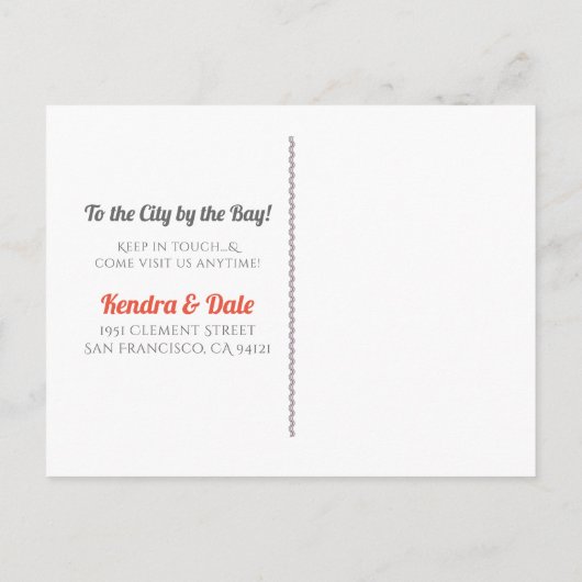 We hebben de skyline van San Francisco City verpla Aankondigingskaart (Achterkant)