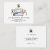 We hebben de slaapkamer verplaatst notitiekaartje (Voorkant / Achterkant)