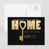 We hebben de sleutels tot ons nieuwe thuis aankondigingskaart (Voorkant / Achterkant)