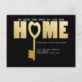 We hebben de sleutels tot ons nieuwe thuis aankondigingskaart
