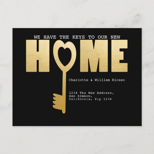 We hebben de sleutels tot ons nieuwe thuis aankondigingskaart (Voorkant)
