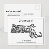 We hebben de staat Floral Mandala Massachusetts ve Aankondigingskaart (Voorkant / Achterkant)