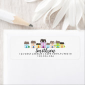 We hebben de terugzendadressen van de huishuizen v etiket (Insitu)