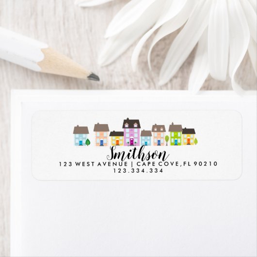 We hebben de terugzendadressen van de huishuizen v etiket (Insitu)