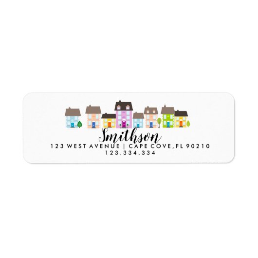 We hebben de terugzendadressen van de huishuizen v etiket (Voorkant)