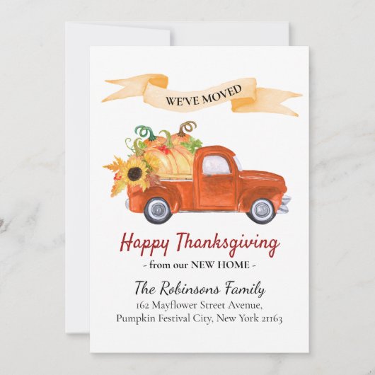 We hebben de Thanksgiving pompoenwagen verplaatst Aankondiging (Voorkant)