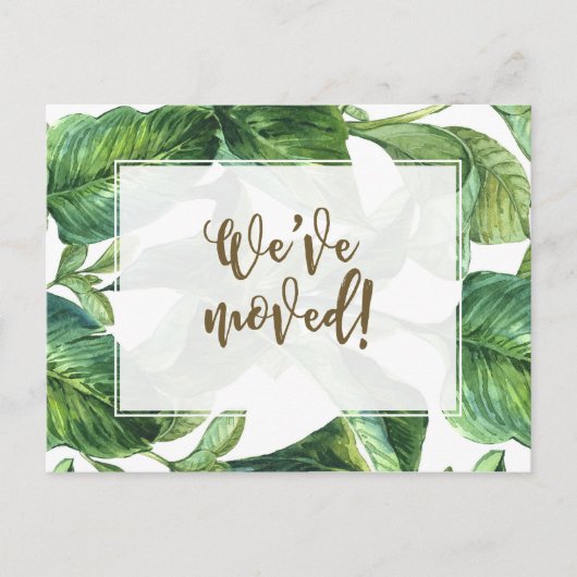 We hebben de tropische palmverandering van adres v uitnodiging briefkaart (Voorkant)