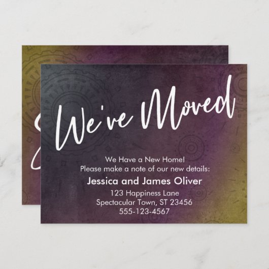 We hebben de veelkleurige Grunge Burst Graphic Kaa Kaart (Voorkant / Achterkant)