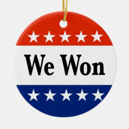 We hebben de verkiezingen van 2026 gewonnen keramisch ornament