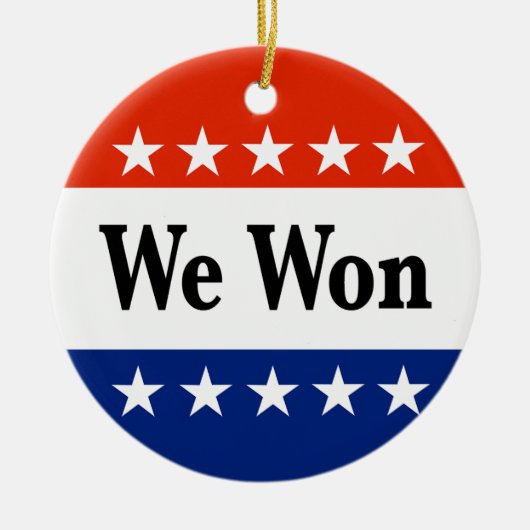 We hebben de verkiezingen van 2026 gewonnen keramisch ornament (Voorkant)