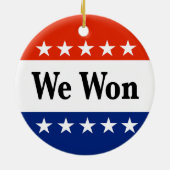 We hebben de verkiezingen van 2026 gewonnen keramisch ornament (Achterkant)