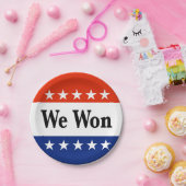 We hebben de verkiezingen van 2026 gewonnen papieren bordje (Feest)