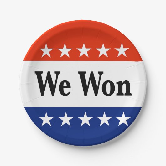 We hebben de verkiezingen van 2026 gewonnen papieren bordje (Voorkant)