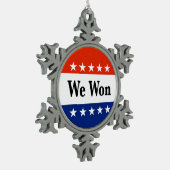 We hebben de verkiezingen van 2026 gewonnen tin sneeuwvlok ornament (Links)