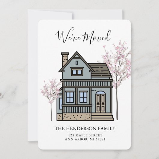 We hebben de Victoriaans House Moving Announcement Aankondiging (Voorkant)