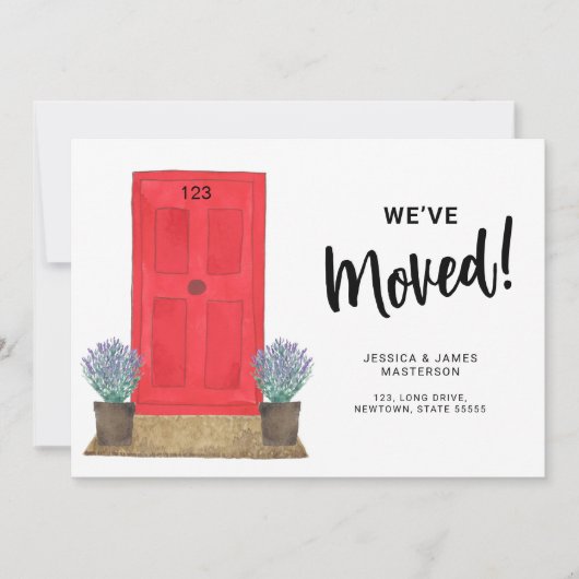 We hebben de voordeur verplaatst aankondiging (Voorkant)