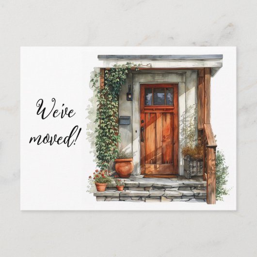 We hebben de voordeur verplaatst briefkaart (Voorkant)