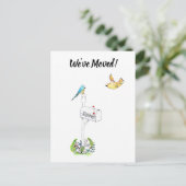 We hebben de voorjaars postbus verplaatst met zang aankondigingskaart (Staand voorkant)