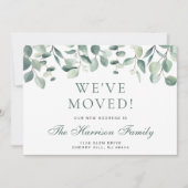 We hebben de Waterverf Eucalyptus Greenery Moving Aankondiging (Voorkant)