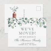 We hebben de Waterverf Eucalyptus Greenery Moving Aankondigingskaart (Voorkant / Achterkant)